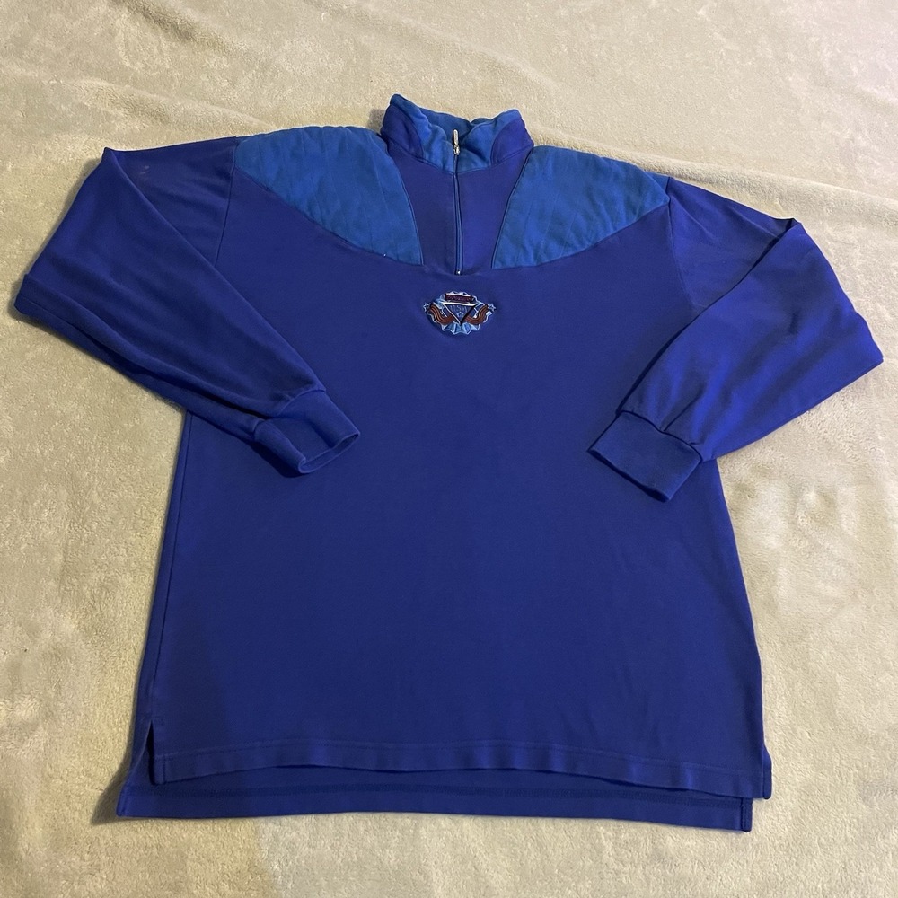 Spyder Sweater Men Large Purple Quarter Zip Sweatshirt Pullover Workout Gym Logo
